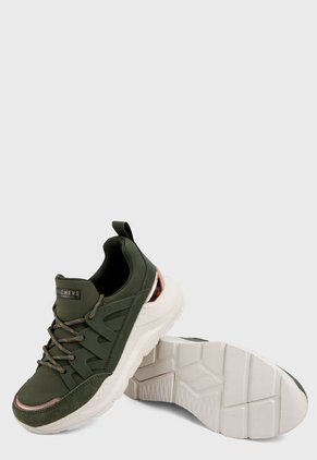 Tenis Lifestyle Verde Oliva-Blanco Skechers Rovina - Street Rovers