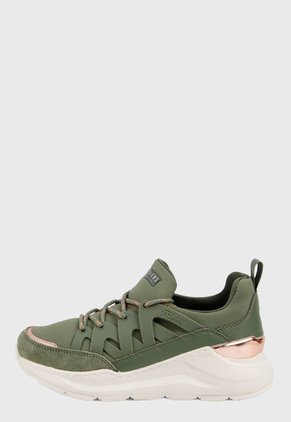 Tenis Lifestyle Verde Oliva-Blanco Skechers Rovina - Street Rovers