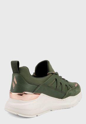 Tenis Lifestyle Verde Oliva-Blanco Skechers Rovina - Street Rovers