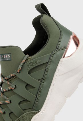 Tenis Lifestyle Verde Oliva-Blanco Skechers Rovina - Street Rovers