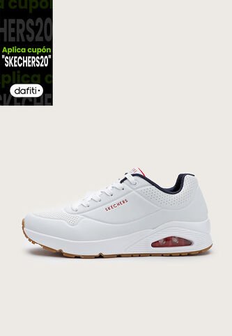 Tenis Lifestyle Blanco-Rojo-Azul Navy Skechers Uno-Stand On Air Skechers