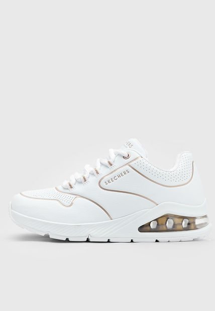 Tenis Lifestyle Blanco-Oro Rosa Skechers Uno 2-Golden Trim