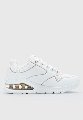 Tenis Lifestyle Blanco-Oro Rosa Skechers Uno 2-Golden Trim