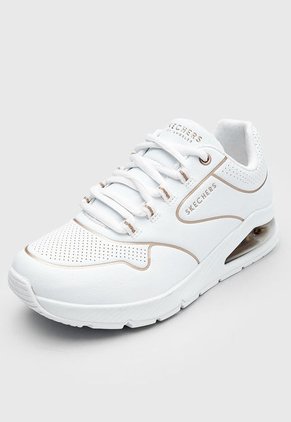 Tenis Lifestyle Blanco-Oro Rosa Skechers Uno 2-Golden Trim