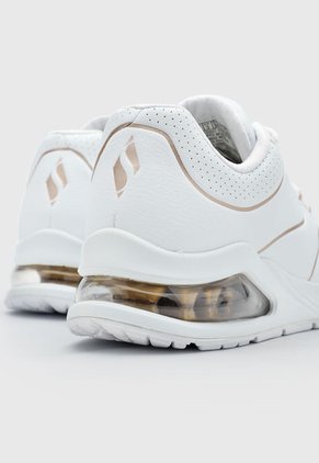 Tenis Lifestyle Blanco-Oro Rosa Skechers Uno 2-Golden Trim