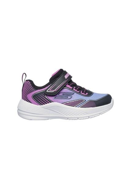 Tenis Skechers Niña Microspec Advance Velcro Negro Azul