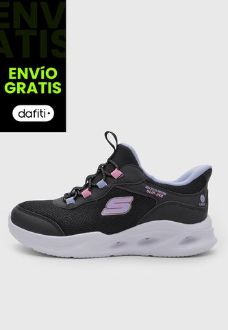 Tenis Lifestyle Skechers Sola Glow Neon Dash Negro Skechers