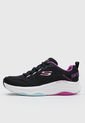Tenis Running Negro-Blanco-Violeta Skechers D'Lux Fitness - Roam Free de Skechers