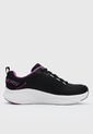 Tenis Running Negro-Blanco-Violeta Skechers D'Lux Fitness - Roam Free de Skechers