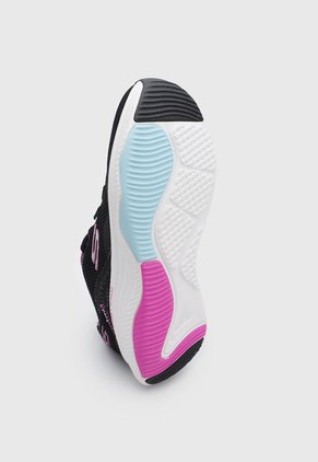 Tenis Running Negro-Blanco-Violeta Skechers D'Lux Fitness - Roam Free