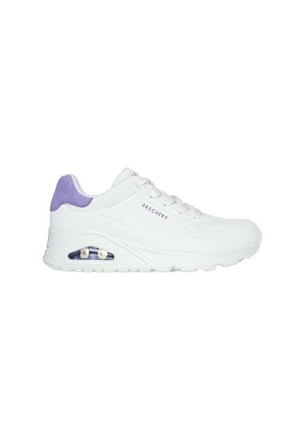Tenis Skechers Pop Back Para Mujer Color Blanco Y Morado