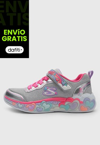 Tenis Lifestyle Skechers Eternal Heart Lights Gris Skechers