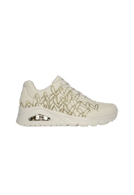 SKECHERS TENIS UNO - GOLDEN HEART DAMA BEIGE