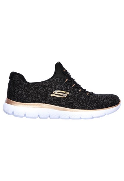 Tenis Mujer Skechers Summits Fresh Take Negro-Blanco