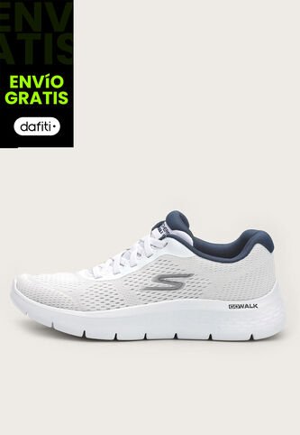 Tenis Walking Walking Blanco-Azul Navy Skechers Go Walk Flex-Remark Skechers