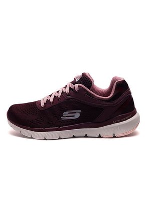 Tenis Running Vinotinto-Rosa Skechers Moving Fast
