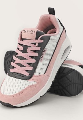 Tenis Lifestyle Blanco-Rosa-Negro Skechers Uno - 2 Much Fun