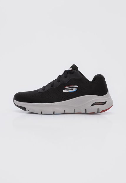 Tenis Running Negro-Gris Skechers Arch Fit