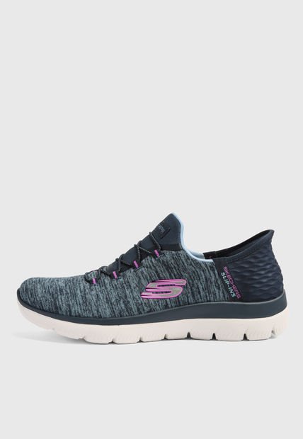 Tenis Lifestyle Azul Navy-Marfil-Fucsia SKECHERS Summits - Dazzling Haze