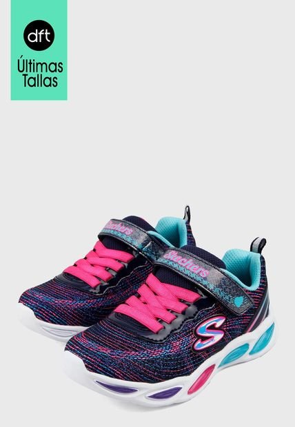 Tenis Training Azul-Multicolor Skechers Kids S LIights 20300L Bkmt