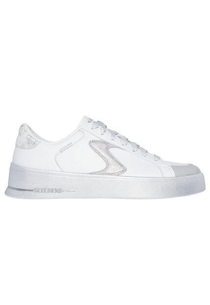 Tenis Mujer Skechers Hiland Quite Chic - Blanco - Plateado