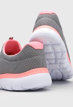 Tenis Gris-Blanco-Coral Skechers