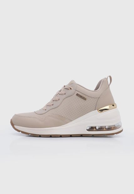 Tenis Lifestyle Taupe-Beige-Dorado Skechers Million Air Hotter Air