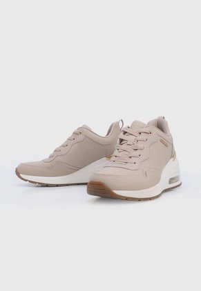 Tenis Lifestyle Taupe-Beige-Dorado Skechers Million Air Hotter Air
