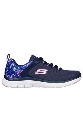 Tenis Skechers Flex Appeal 4.0 - Let It Blossom Color Azul - Blanco Para Mujer