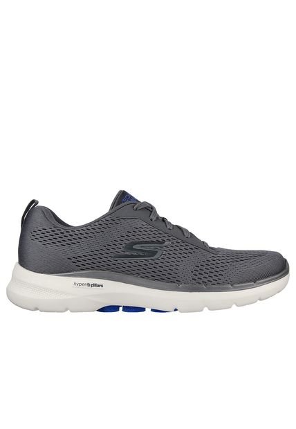 Tenis Skechers Go Walk 6 - Avalo Color Gris - Blanco Para Hombre
