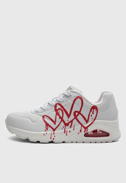 Tenis Lifestyle Skechers Uno Dripping In Love Blanco