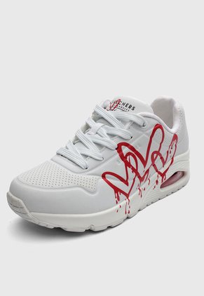 Tenis Lifestyle Skechers Uno Dripping In Love Blanco