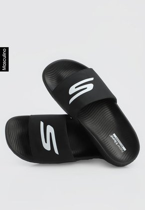 Playera Negro-Blanco Skechers Hyper Slide-Deriver