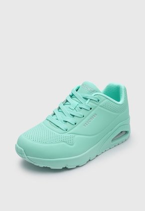 Tenis Lifestyle Azul Turquesa-Plateado Skechers Uno-Bright Air