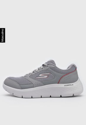 Tenis Training Gris-Blanco-Rojo Skechers Go Walk Flex