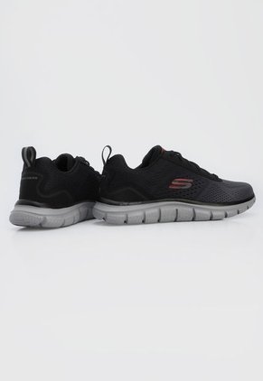 Tenis Running Gris-Negro-Rojo Skechers Track Ripknet