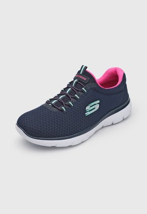 Tenis Training Azul-Fucsia-Blanco Skechers Summits