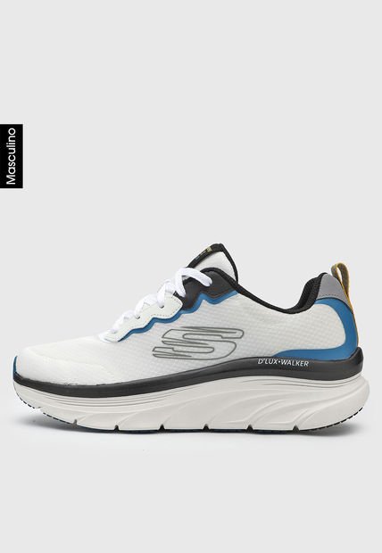 Tenis Training Blanco-Negro-Azul Skechers D'Lux Walker - Scrambler