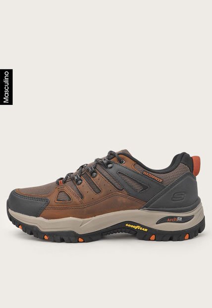 Tenis Outdoor Café-Marrón-Beige Skechers Arch Fit Dawson - Argosa