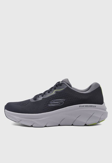 Tenis Training Negro-Gris-Amarillo Neón SKECHERS D'Lux Walker 2.0 - Swave