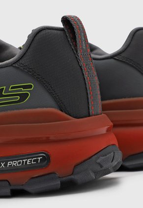 Tenis de Senderismo Gris Oscuro-Negro-Terracota Skechers Max Protect