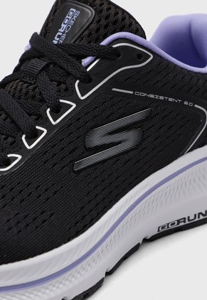 Tenis Running Negro-Blanco-Lavanda Skechers Go Run Consistent 2.0 - Mile Marker
