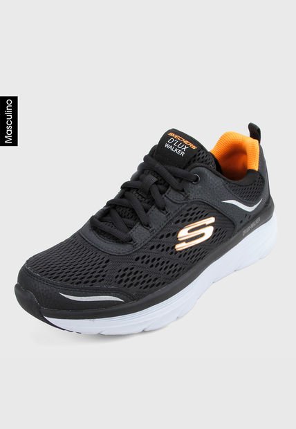 Tenis Training Negro-Blanco-Naranja Skechers Relaxed Fit: D'Lux Walker