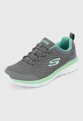 Tenis Training Gris-Verde Skechers