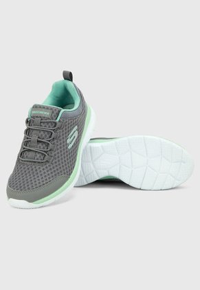 Tenis Training Gris-Verde Skechers