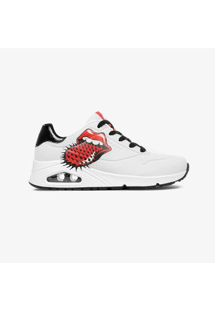 Tenis Mujer Skechers Uno Rolling Stones Single! - Blanco
