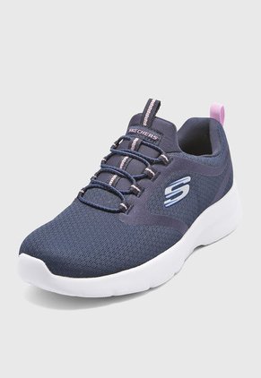 Tenis Training Azul Navy-Marfil-Rosa Skechers Dynamight 2.0 - Soft Expressions