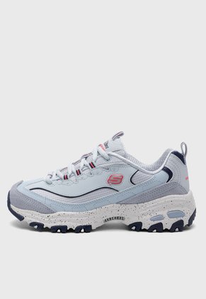 Tenis Outdoor Celeste-Blanco-Azul Skechers D'lites - Bold Views