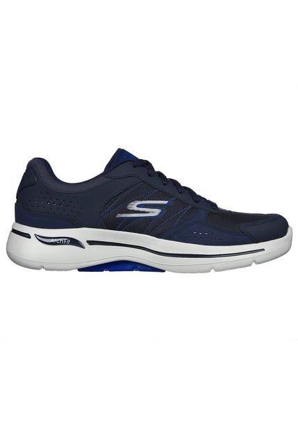 Tenis Skechers Go Walk Arch Fit Color Azul - Blanco Para Hombre