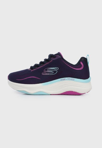 Tenis Training Violeta-Blanco-Celeste Skechers D'Lux Fitness